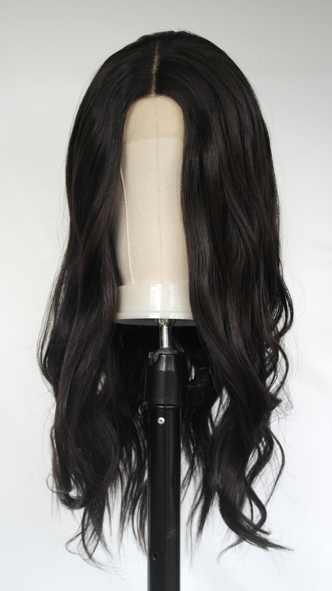 Peluca frontal de encaje marrón oscuro