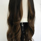 Peluca Ondulada Suave Sunkissed Ombre Castaña | Frente Duro 22"