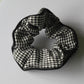 Black and white houndstooth monochrome scrunchie hair accessory New Zealand