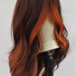 Peluca Naranja Rubio Ombré con Flequillo