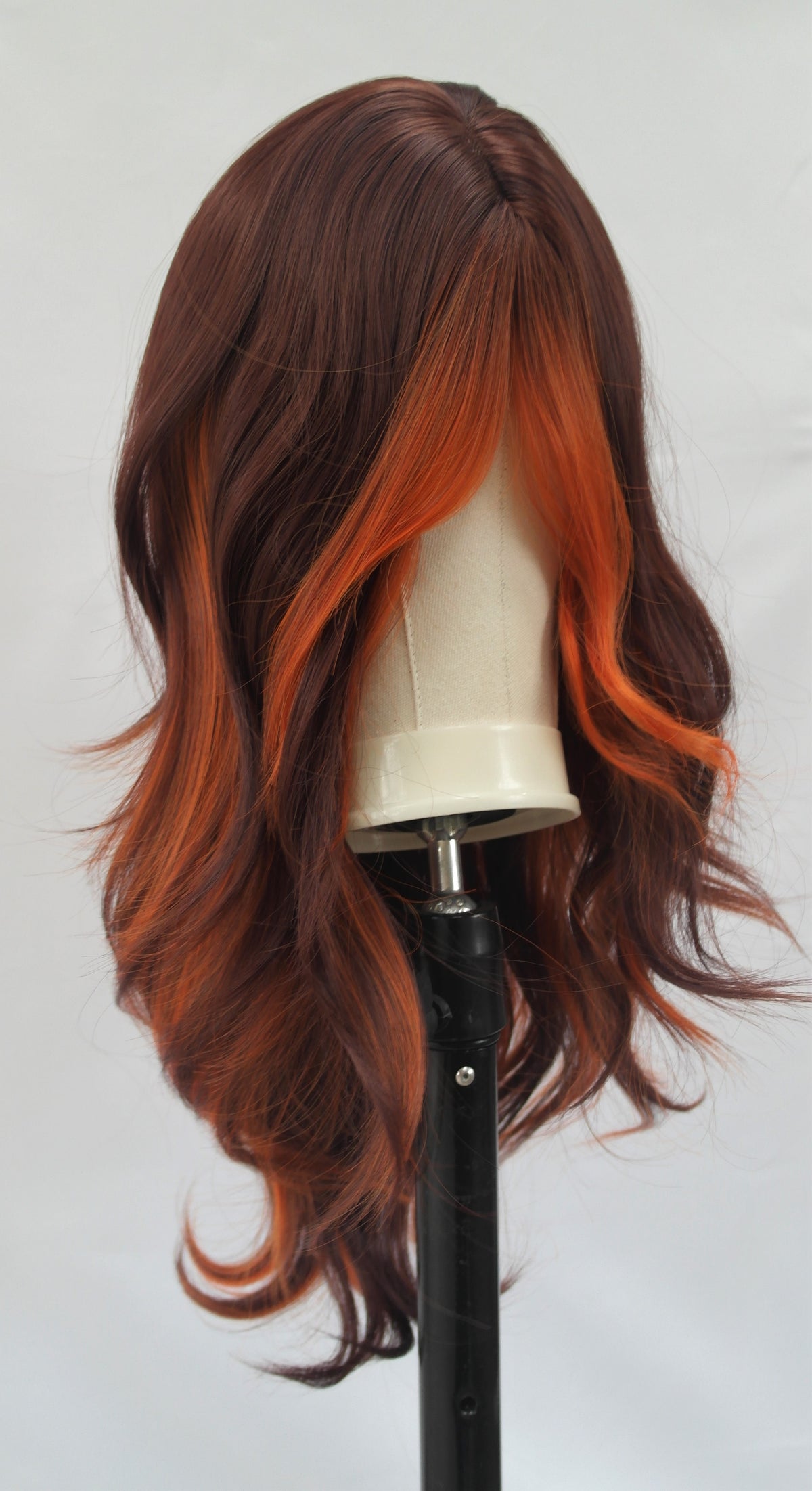 Peluca Naranja Rubio Ombré con Flequillo