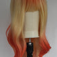 Peluca Naranja Rubio Ombré con Flequillo