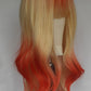 Peluca Naranja Rubio Ombré con Flequillo