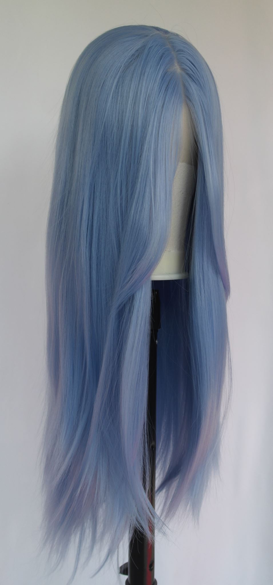 Peluca Larga y Lisa de Encaje Frontal Color Azul Cielo Pastel | 76 cm | Reserva