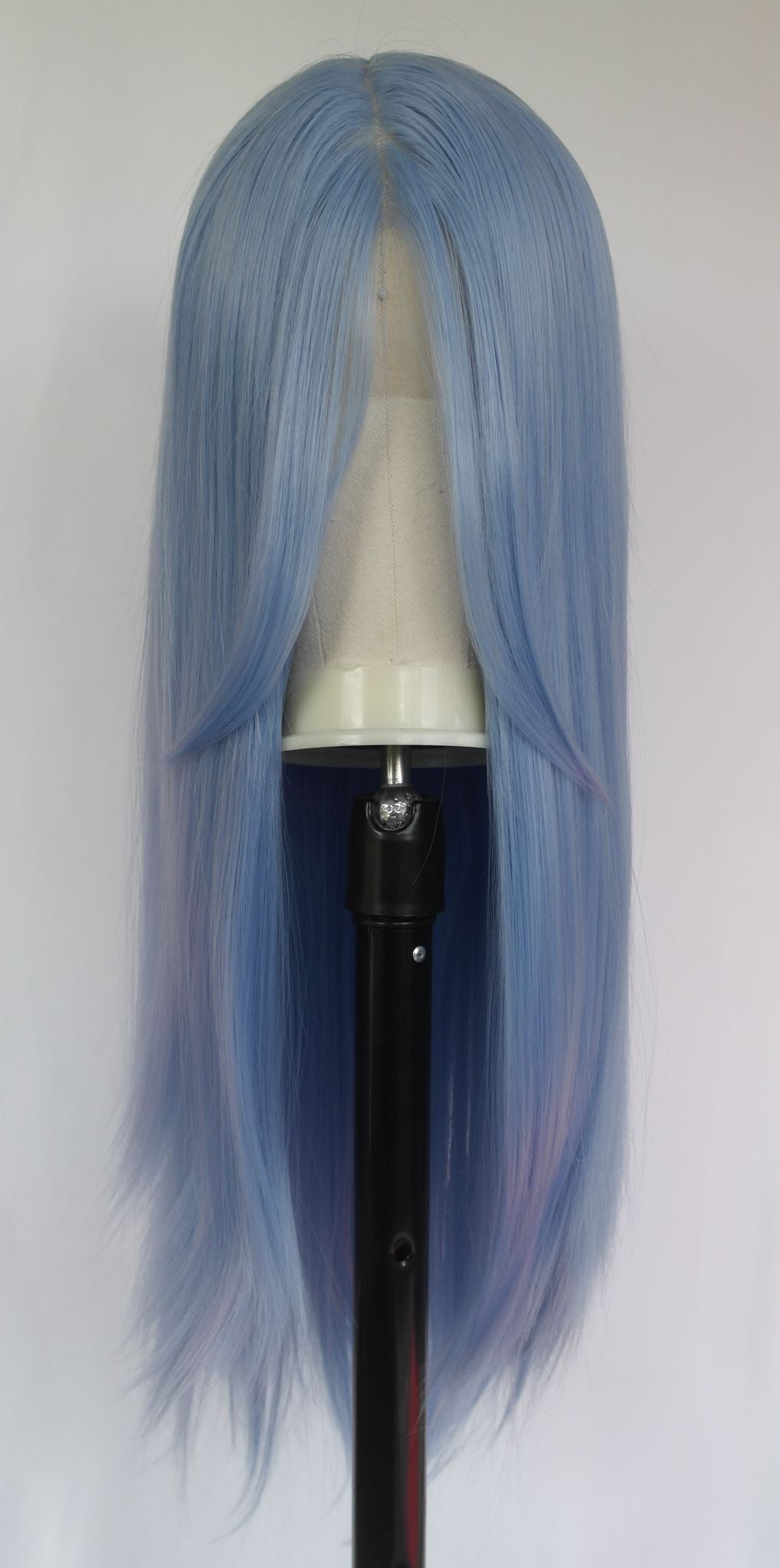 Peluca Larga y Lisa de Encaje Frontal Color Azul Cielo Pastel | 76 cm | Reserva