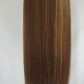 Peluca frontal de encaje de mezcla de cabello humano castaño cálido