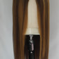 Peluca frontal de encaje de mezcla de cabello humano castaño cálido