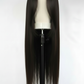 Human Hair Blend Fringe | Dark Brown Synthetic Lace Front Wig with natural curtain fringe | Harleyco Wigs NZ