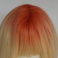 Peluca Naranja Rubio Ombré con Flequillo